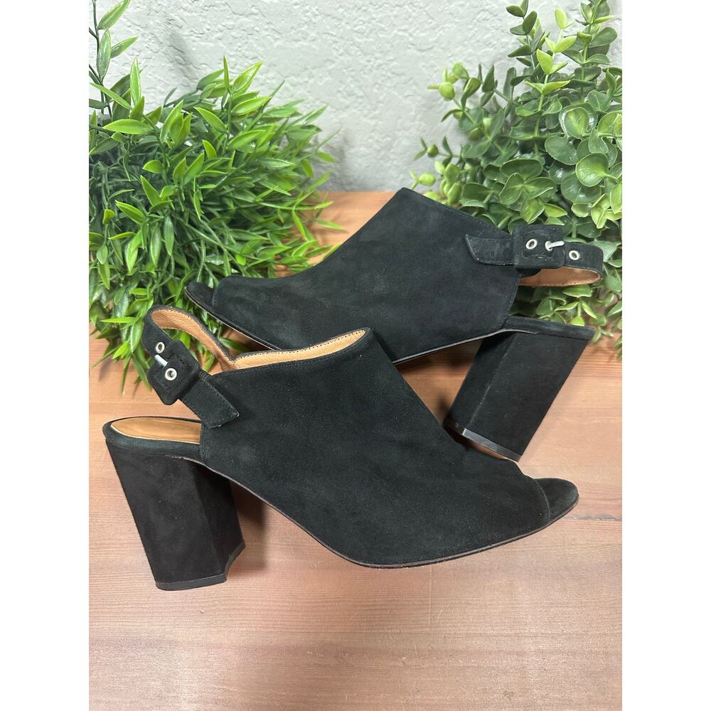 Paula‎ Cahen D'anvers Women's Suede Peep Toe Slingback Sandals Size 39